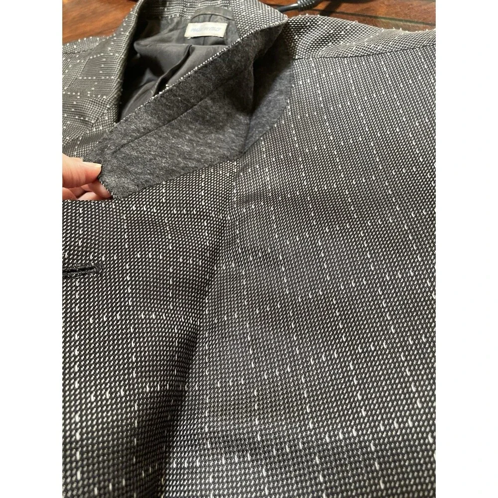VTG BRIONI Augusto 100% Silk Blazer Jacket Sz 46 R Grey Luxury Tweed Sport Coat